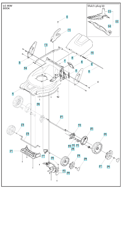 Husqvarna lc353v mulch discount kit