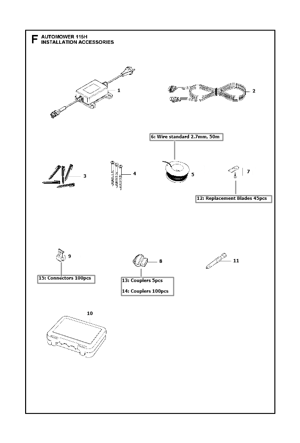 Automower 115H Installation Accessories