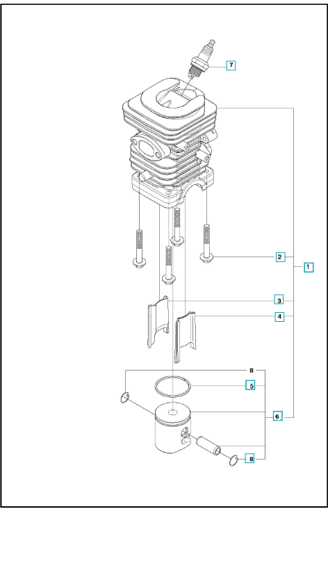 Husqvarna Chainsaw 120 Mark 2 Cylinder Piston