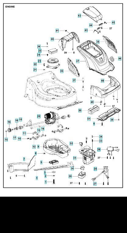 Husqvarna Battery Lawn Mower LC 141iV Engine