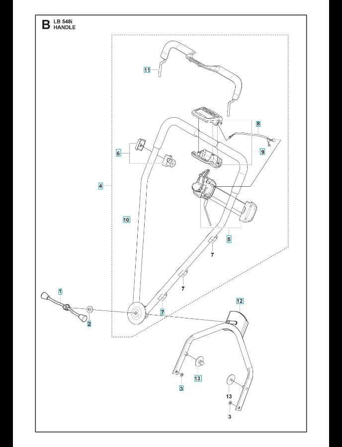Husqvarna Battery Mulch Mower LB 548i Handle