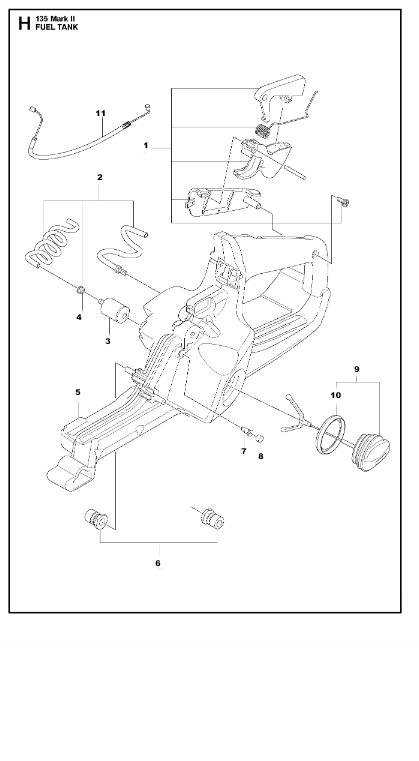 Husqvarna Chainsaw 135 Mark 2 Fuel Tank