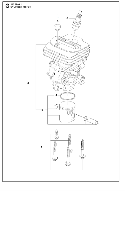 Husqvarna Chainsaw 135 Mark 2 Cylinder Piston