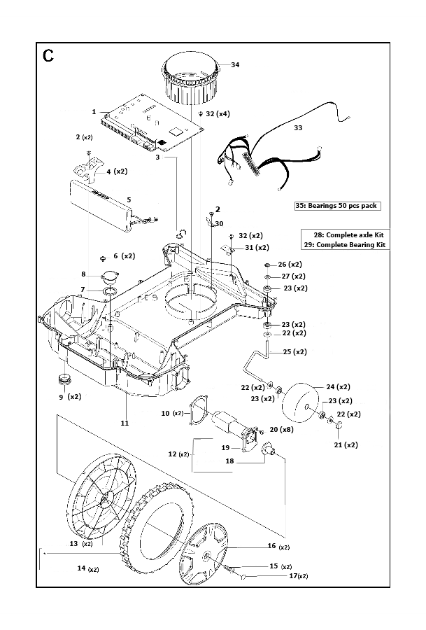 Automower 210 Chassis Lower