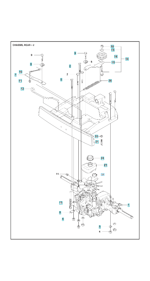 Husqvarna Ride-on Mower R214 Chassis Rear 1