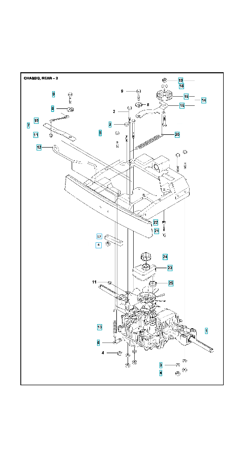 Husqvarna Ride-on Mower R 216 Chassis Rear 2