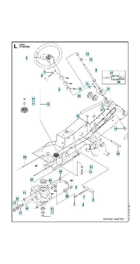 Husqvarna Ride-on Mower R 216 Steering 3