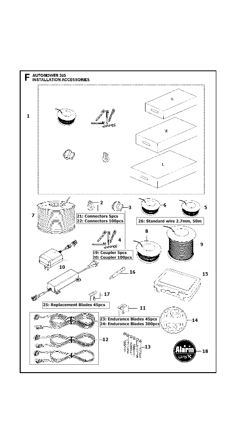 Automower 305 2020 Installation Accessories