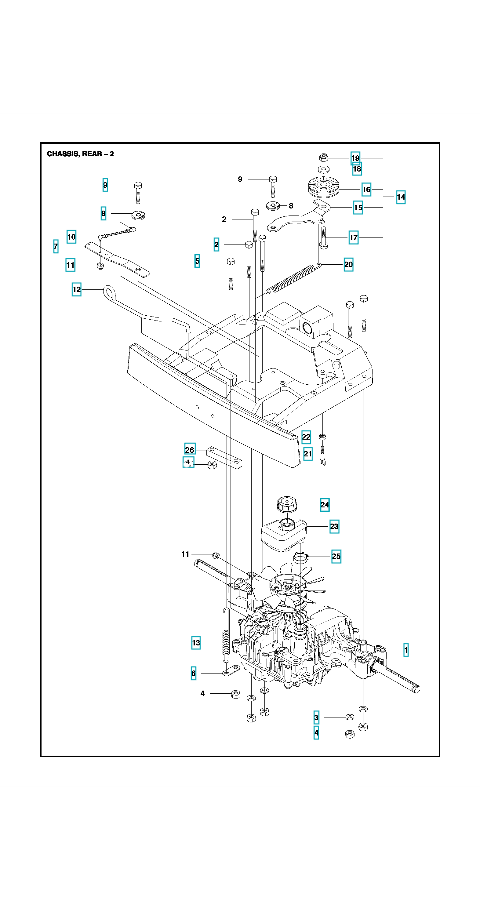 Husqvarna Ride-on Mower R 316T Chassis Rear 1