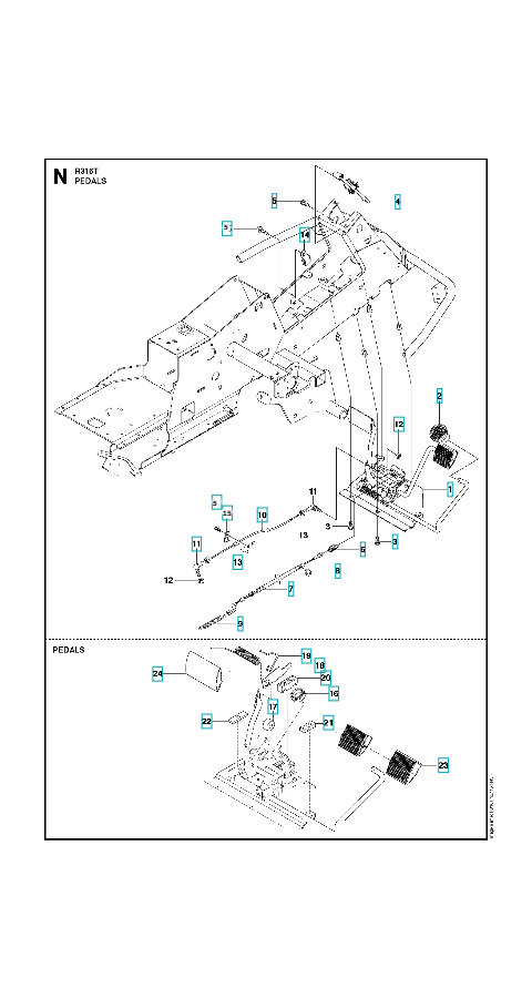 Husqvarna Ride-on Mower R 316T Pedals