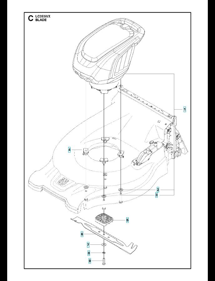 Husqvarna Battery Lawn Mower LC 353iVX Blade Motor & Cutting Equipment