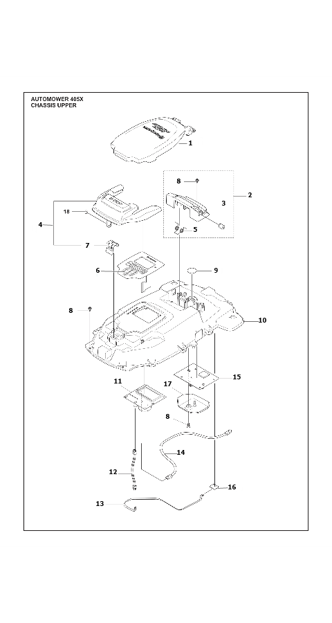 Automower 405X Chassis Upper