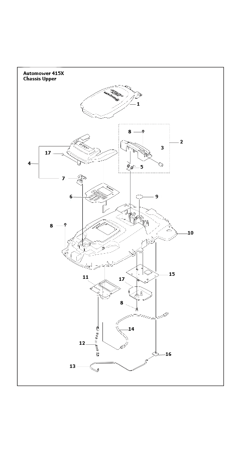 Automower 415X Chassis Upper
