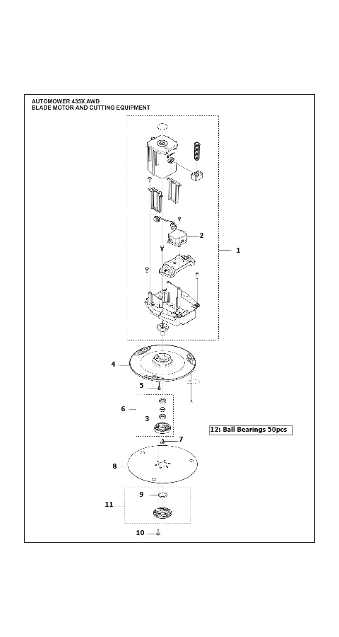 Automower 435X AWD Blade Motor & Cutting Equipment