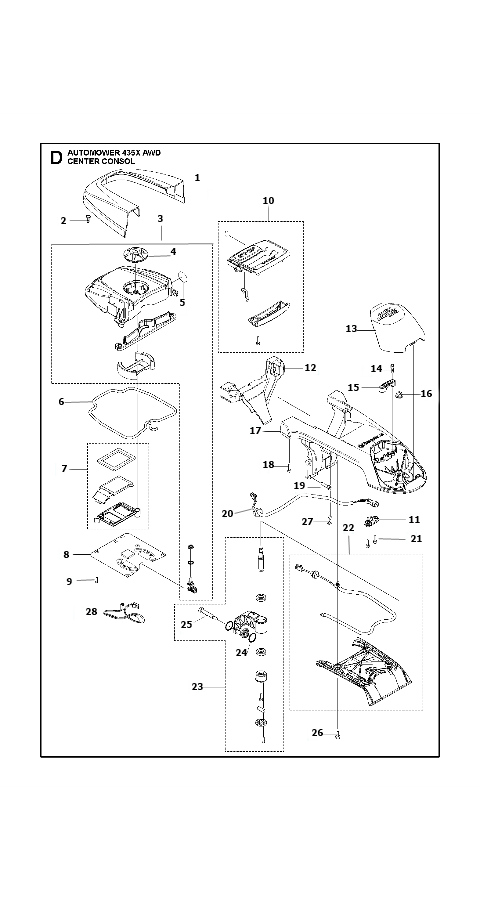 Automower 435X AWD Center Console