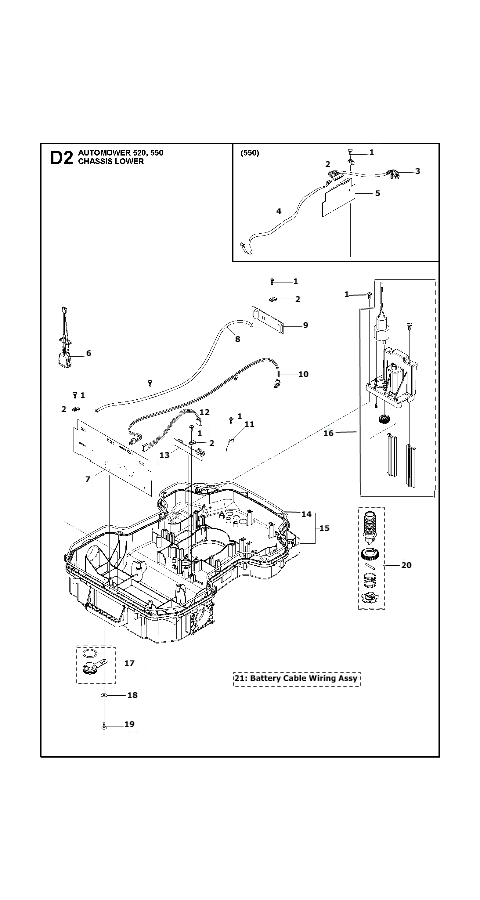 Automower 520 Chassis Lower