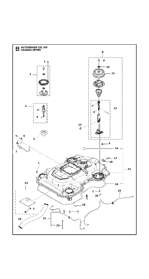Automower 520 Chassis Upper