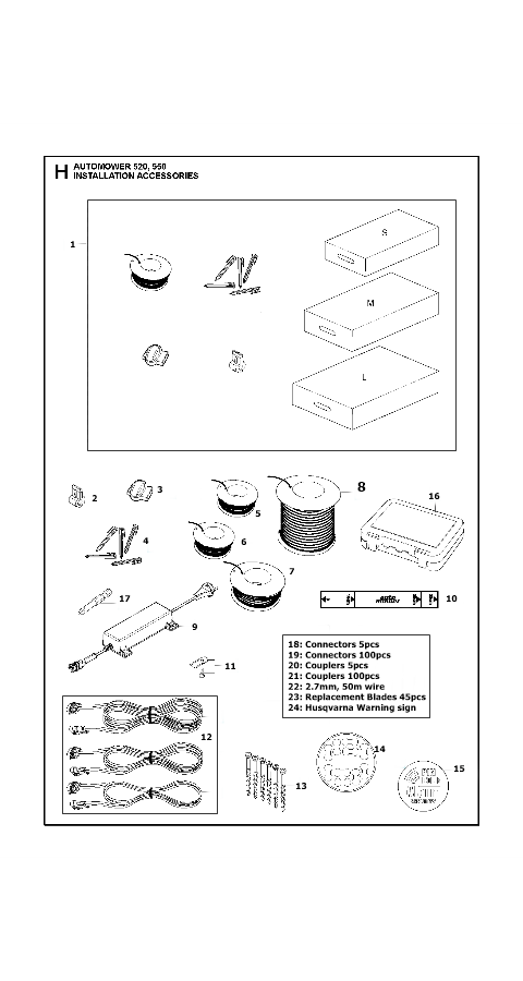 Automower 550 Installation Accessories