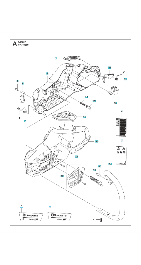 Husqvarna Chainsaw 540i XP Chassis