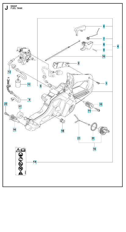 Husqvarna Chainsaw 550XP Fuel Tank
