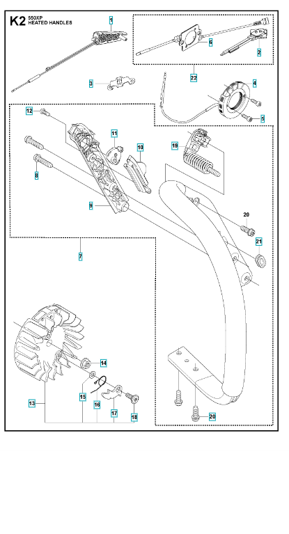 Husqvarna Chainsaw 550XP Handle Heated