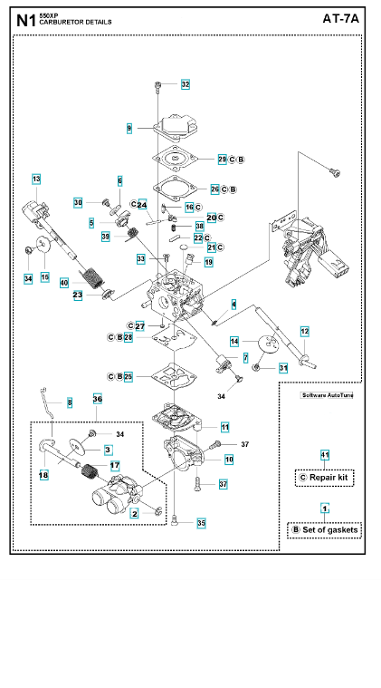 Husqvarna Chainsaw 550XP Carburetor Details 1