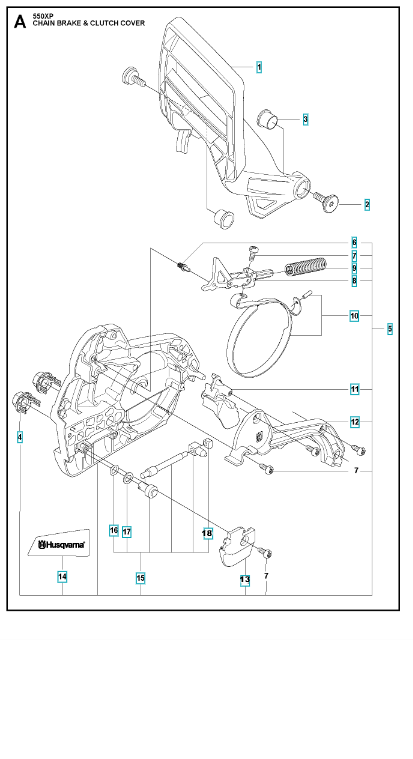 Husqvarna Chainsaw 550XP Chain Brake & Clutch Cover