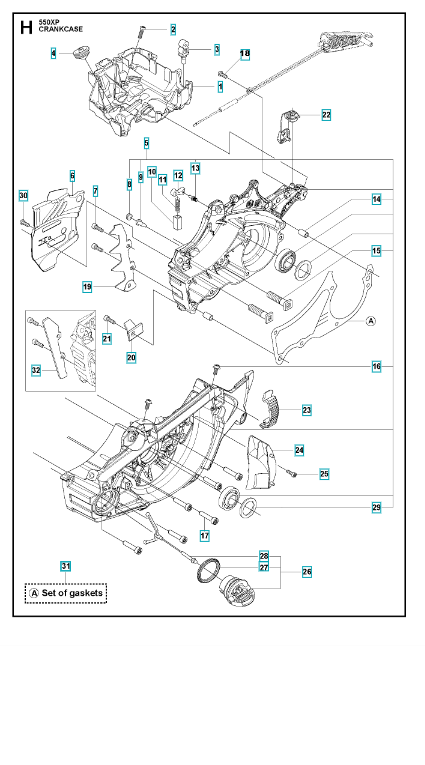 Husqvarna Chainsaw 550XP Crankcase
