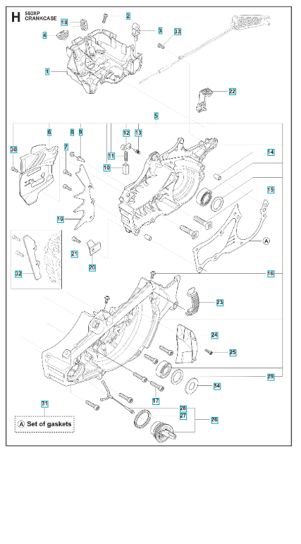 Husqvarna Chainsaw 560XP Crankcase