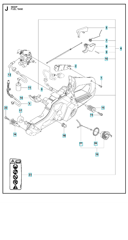 Husqvarna Chainsaw 560XP Fuel Tank