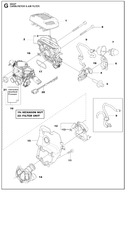 Husqvarna Chainsaw 560XP Carburetor & Air Filter
