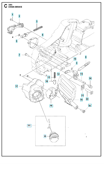 Husqvarna Chainsaw 340i Chain Brake