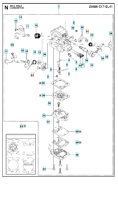 Husqvarna Chainsaw 435II Carburetor