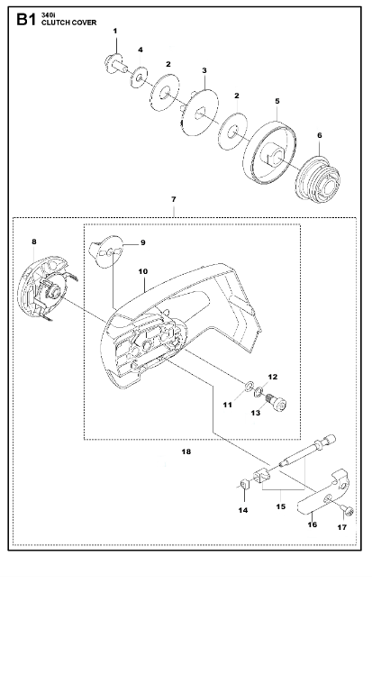 Husqvarna Chainsaw 340i Clutch Cover 1