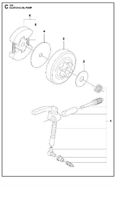 Husqvarna Chainsaw 130 Clutch & Oil Pump