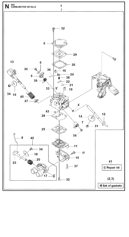 Husqvarna Chainsaw 545 Carburetor Details