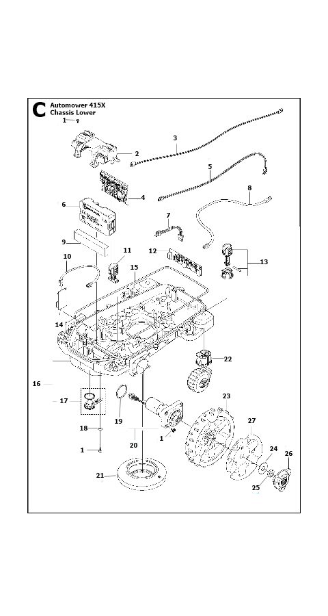 Automower 415X Chassis Lower