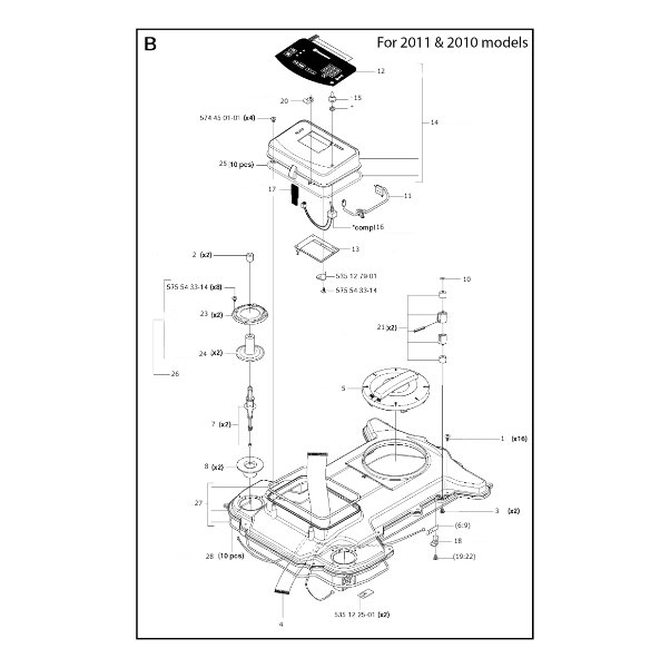 Automower 220AC Chassis Upper 2010-2011