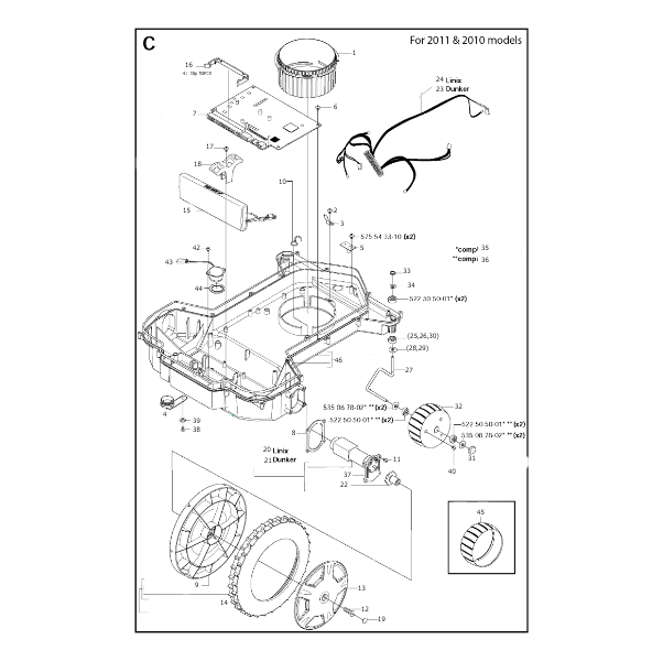 Automower 220AC Chassis Lower 2010-2011