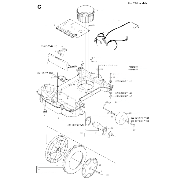 Automower 220AC Chassis Lower 2009