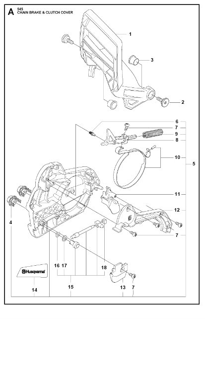 Husqvarna Chainsaw 545 Chain Brake & Clutch Cover