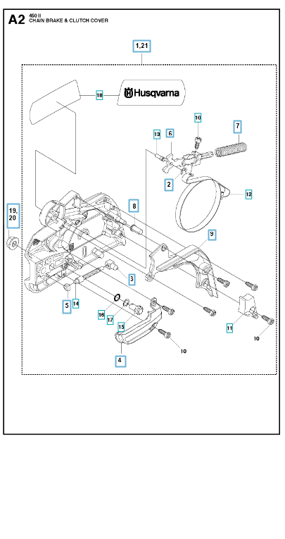 Husqvarna Chainsaw 450 II Chain Brake & Clutch Cover 1