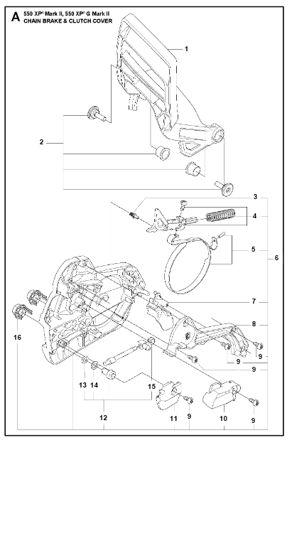 Husqvarna Chainsaw 550 XP II Chain Brake & Clutch Cover