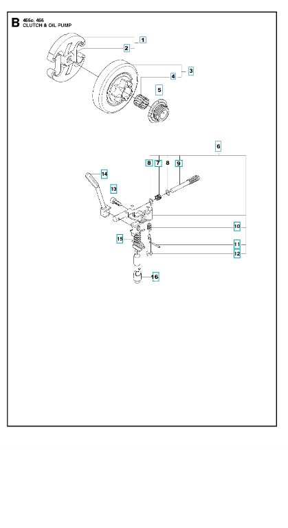Husqvarna Chainsaw 455 Rancher Clutch & Oil Pump