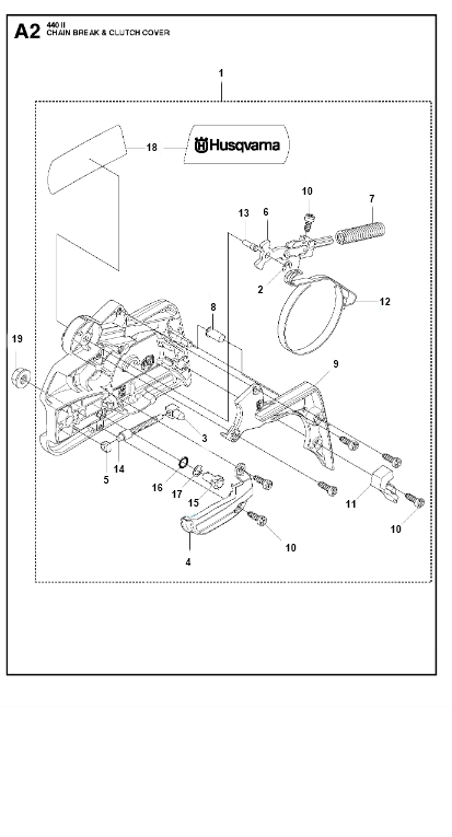 Husqvarna Chainsaw 440 II Chain Brake & Clutch Cover 1