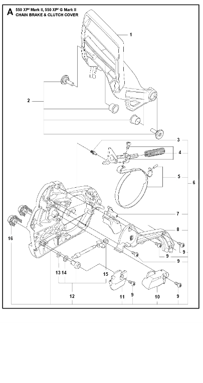Husqvarna Chainsaw 550 XP G II Chain Brake & Clutch Cover