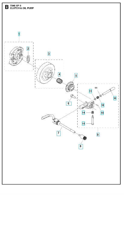 Husqvarna Chainsaw T540 XP II Clutch & Oil Pump