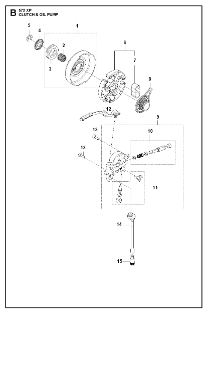 Husqvarna Chainsaw 572 XP Clutch & Oil Pump