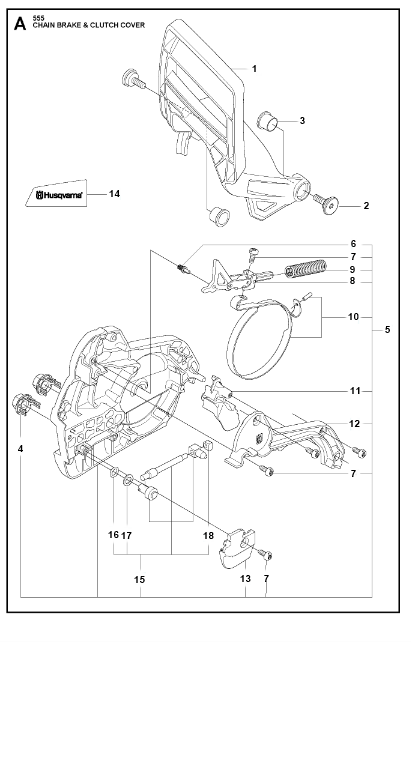 Husqvarna Chainsaw 555 Chain Brake & Clutch Cover