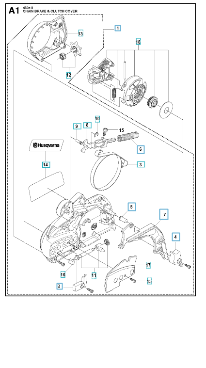 Husqvarna Chainsaw 450 II Chain Brake & Clutch Cover 2